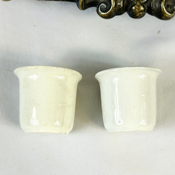 Vintage Antique Art Nouveau Brass Double Inkwell w/ Pen Tray & Ink Pots - Picture 5 of 7